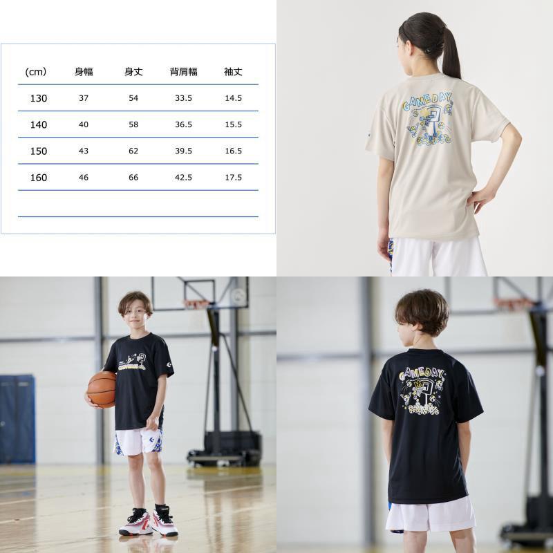 メール便無料 コンバース ジュニア プリント Tシャツ 半袖 CB461356