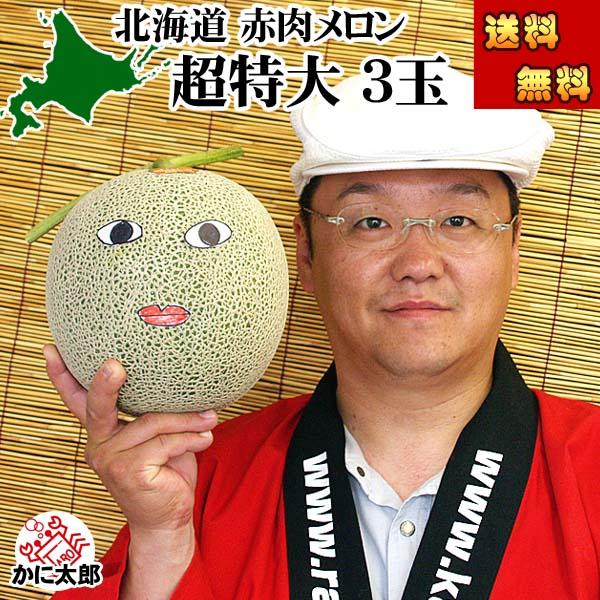送料無料 超特大 赤肉メロン 富良野メロン　3個で合計8kg　ふらの近郊産 北海道 メロン くだもの フルーツ 果物 お取り寄せ 通販 お中元 ギフト 爆買 | ブランド登録なし