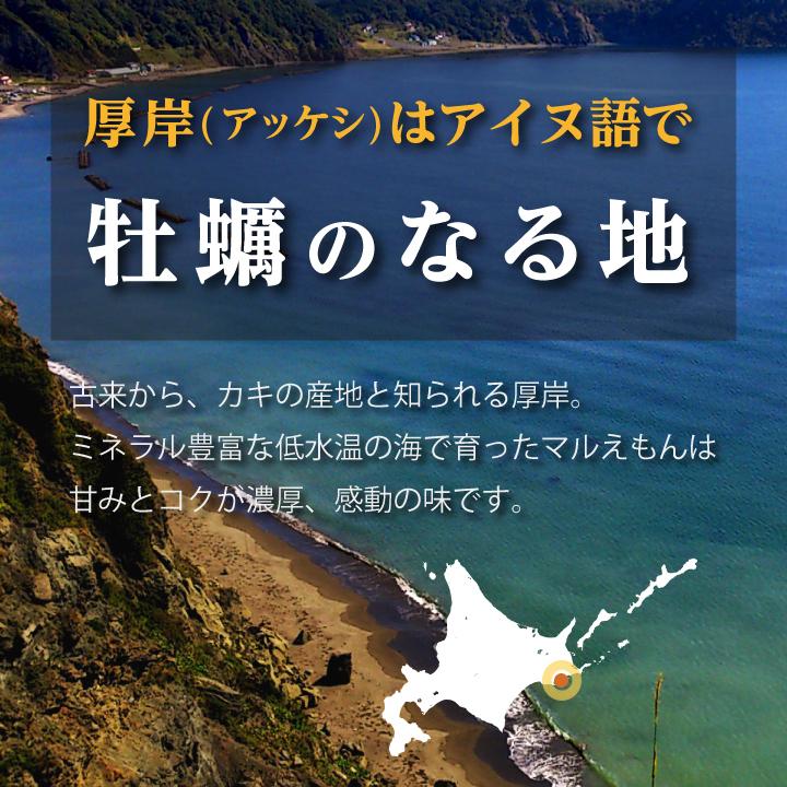 牡蠣 かき 送料無料 北海道 厚岸 殻付き Lサイズ(約20個) 冷蔵 生牡蠣 まるえもん ギフト 年末指定不可｜kanizen｜03