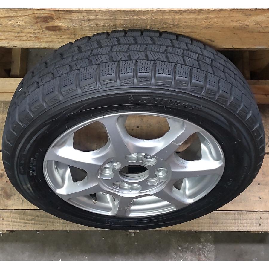 スタッドレス タイヤ アルミ ホイール 1本 155/65R13 73Q 2018年 DUNLOP WINTER MAXX WM01 社外 13×4,5J 12H×100 110 114.3 ET46 ハブ径約73 中古｜kanjiengine5131｜03