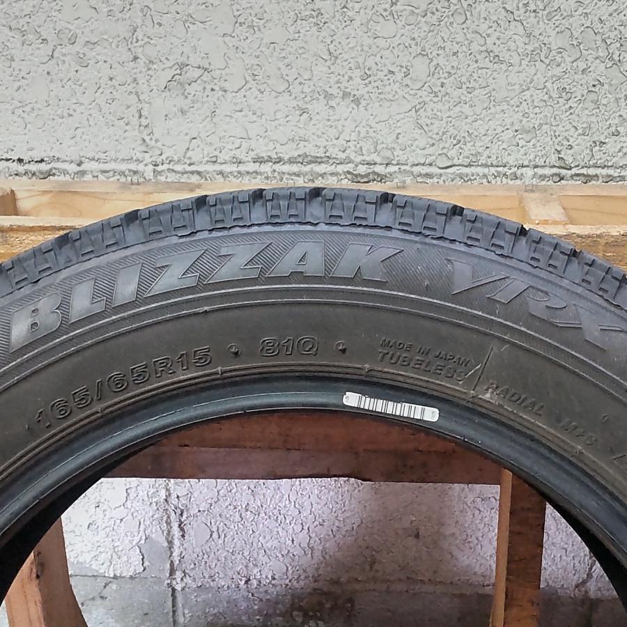 スタッドレス タイヤ 1本 165/65R15 81Q 2019年製 BRIDGESTONE BLIZZAK VRX 6.3 中古 ...