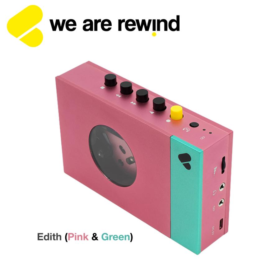 WE ARE REWIND ポータブルカセットプレーヤー WE-001 PINK＆GREEN Bluetooth/録音機能/USB-C充電