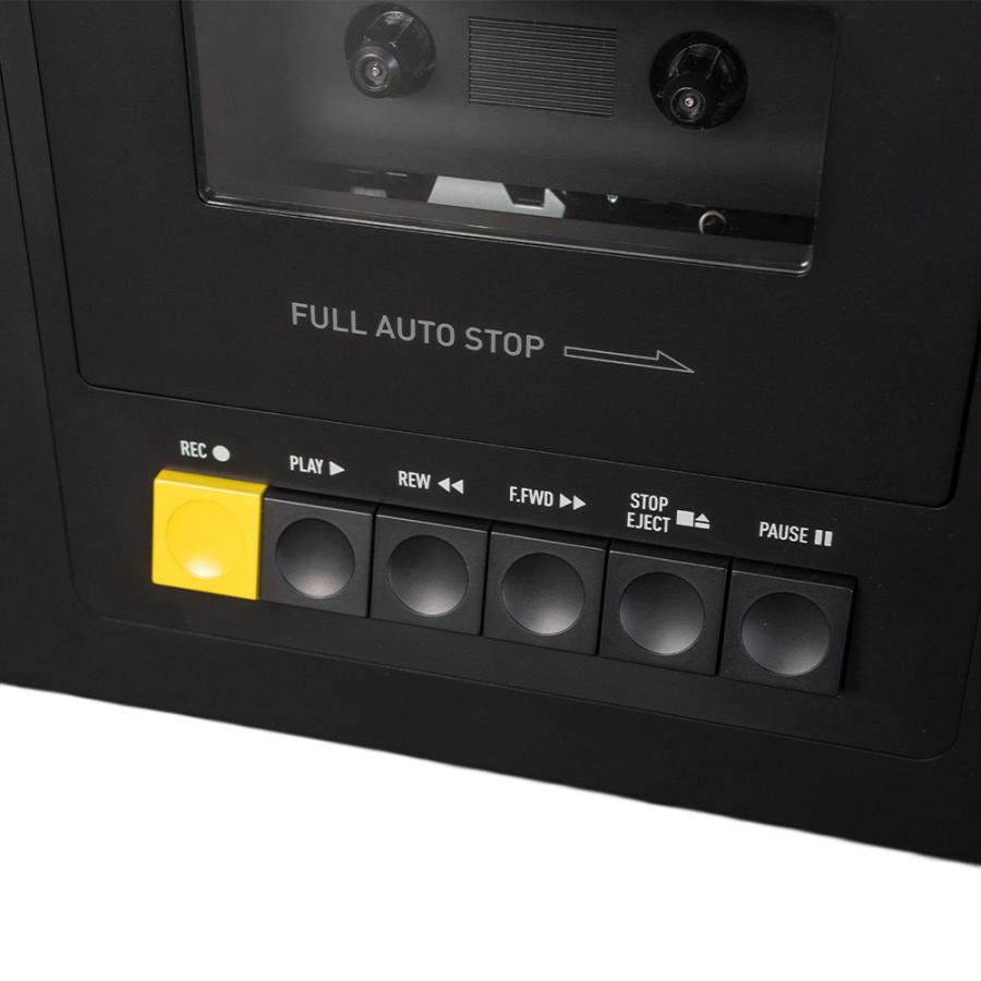 WE ARE REWIND カセットプレイヤー搭載 ワイヤレススピーカー GB-001-BLACK Bluetooth/ポータブル/マイク入力/録音機能搭載の画像
