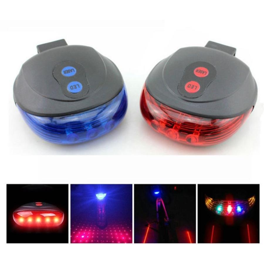 自転車 テールライト レーザーライト 5LED 2レーザー 地面