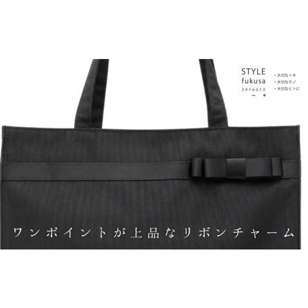 リボン サブバッグ 日本製 A4 パーティバッグ レディース ブラック
