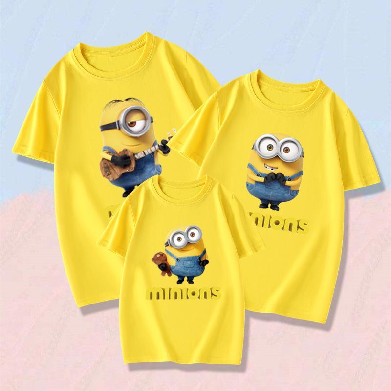 ミニオンTシャツ꙳★*ﾟ親子お揃い 新作 親子ペアルック Tシャツ 半袖 ミニオン 怪盗グルーのミニオンズ