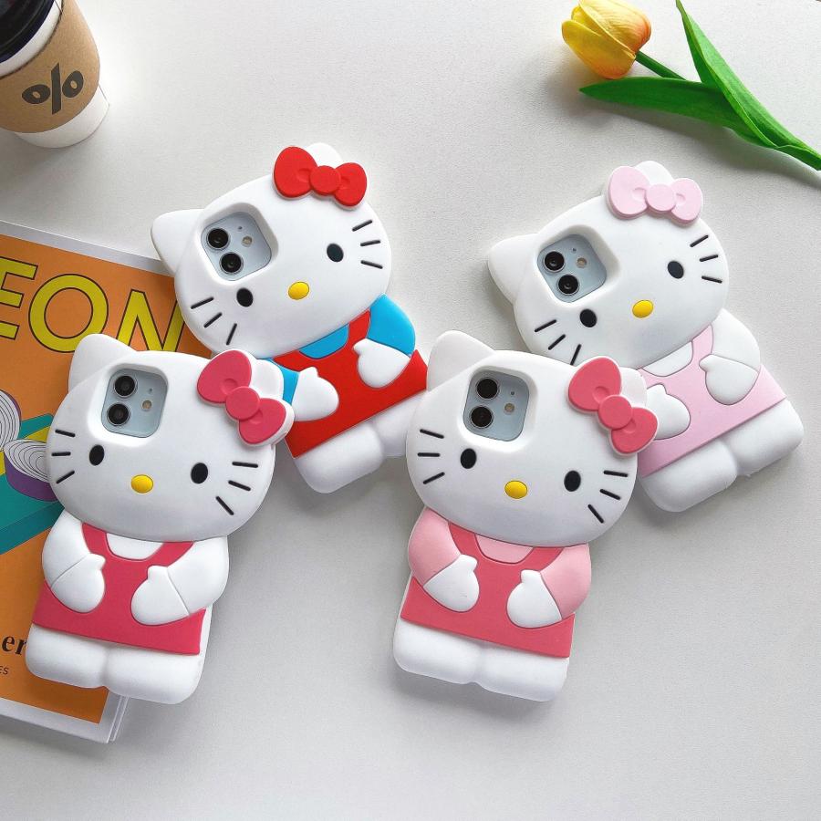 iPhone15 ケース Hello Kitty 型 キャット シリコン ソフトiPhoneX 用