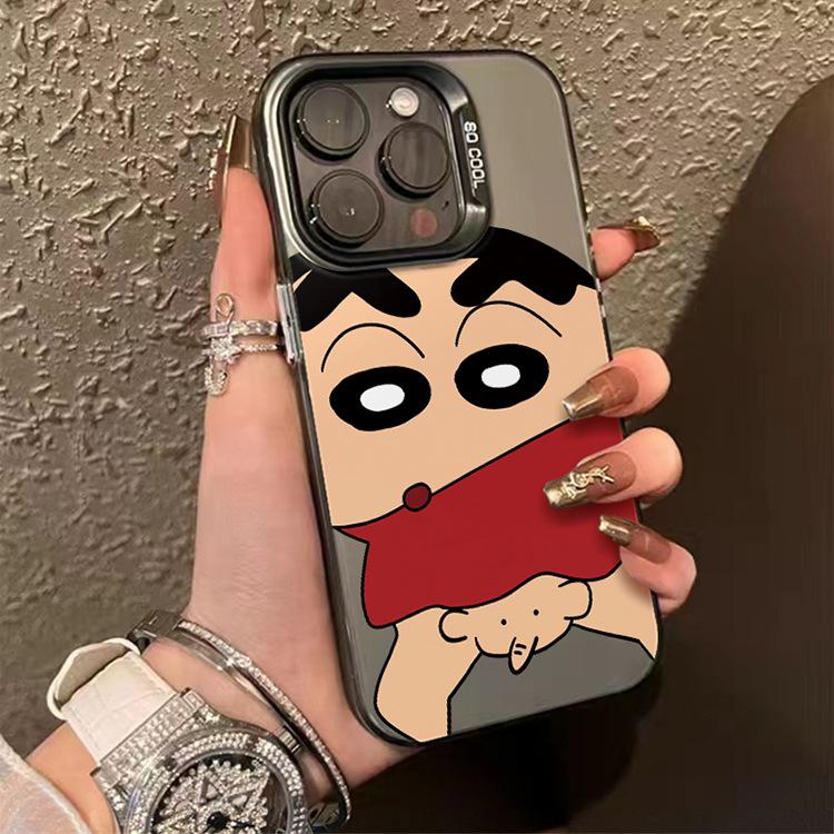 スマホケース クレヨンしんちゃん シルバー iPhone 16 ケース クリア