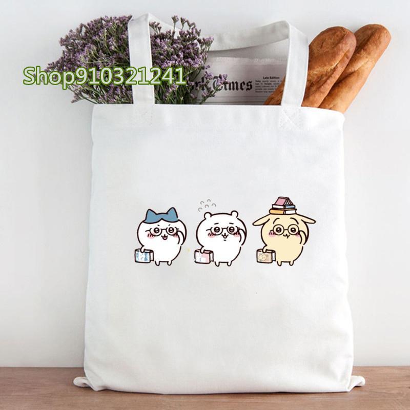 ちいかわ ハチワレ ウサギトートバッグ キャンパス 買い物バッグ ちいかわ ハチワレ ウサギトートバッグ キャンパス 買い物バッグ
