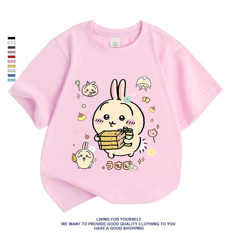 なんか小さくてかわいいやつ ちいかわ うさぎ ハチワレ女の子 Tシャツ