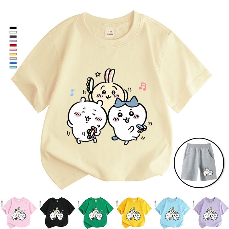 なんか小さくてかわいいやつ ちいかわ うさぎ ハチワレ女の子 Tシャツ
