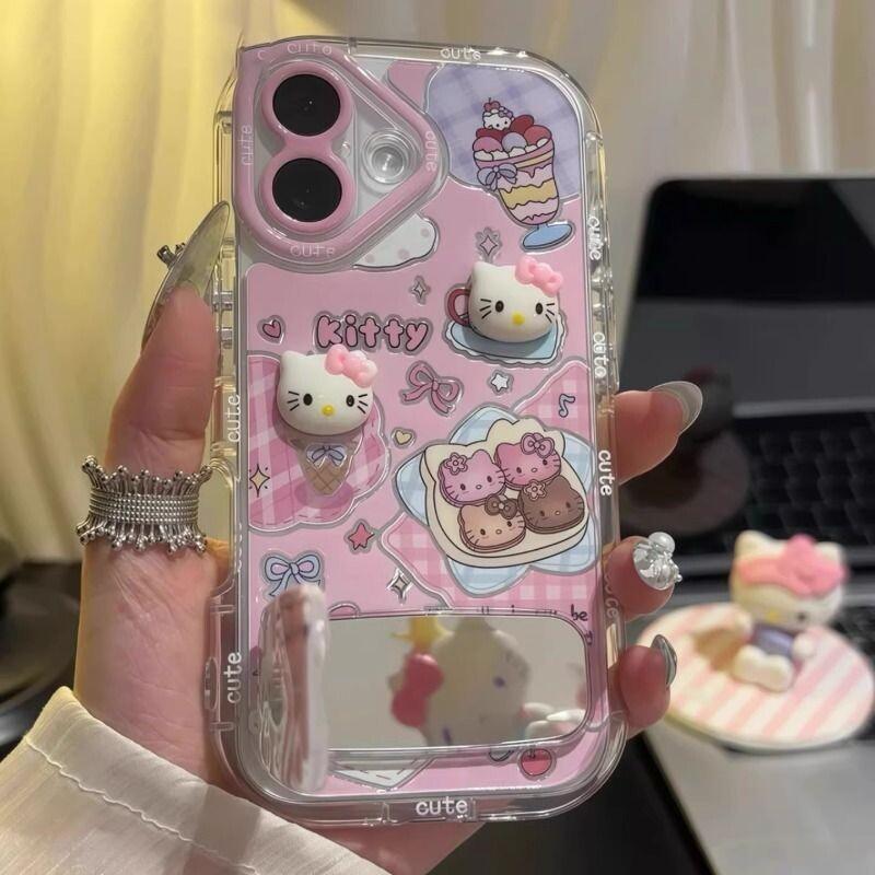 Hello Kitty ハローキティ iphone16/17air スマホケース 鏡 ケース