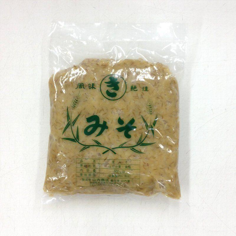 【クリックポスト非対応】【愛媛 宇和島】はだか麦１００％麦味噌500ｇ（麦みそ）【盛夏時クール便推奨品】 | 