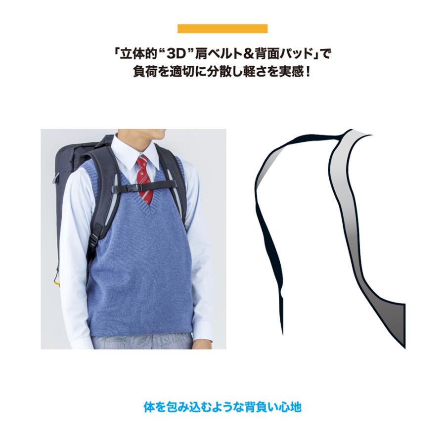 スクールリュック 通学 黒 ブラック 28L バッグ カバン 女子 男子 丈夫 大容量 軽量 スクール 制服 学生 小学生 高校生 中学生 通学 ブランド 101385_4
