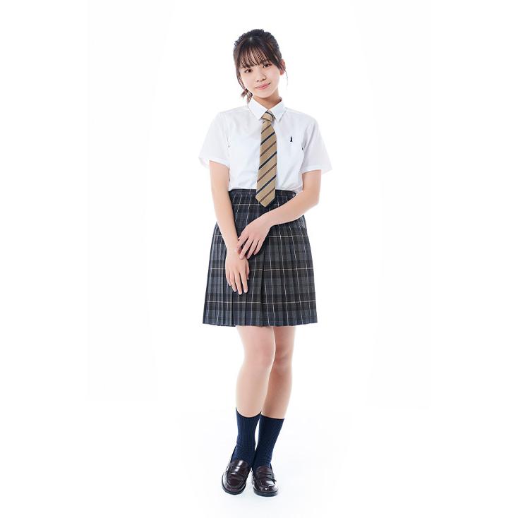 イーストボーイ シャツ ブラウス 女子 半袖 白 刺繍 スクールシャツ  