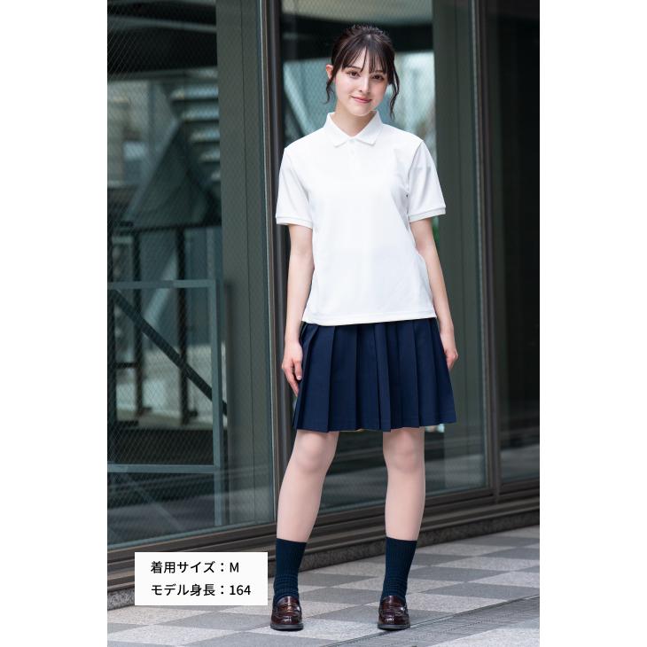 イーストボーイ ポロ シャツ ポロシャツ 女子 半袖 白 紺 刺繍 スクールシャツ ホワイト ネイビー 制服 学生 吸水速乾 UV レディース eastboy 222000 | EASTBOY | 11