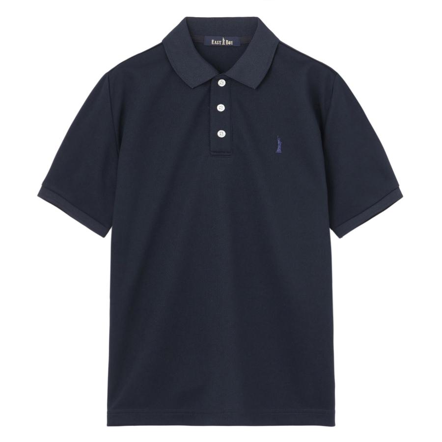 イーストボーイ ポロ シャツ ポロシャツ 女子 半袖 白 紺 刺繍 スクールシャツ ホワイト ネイビー 制服 学生 吸水速乾 UV レディース eastboy 222000 | EASTBOY | 04