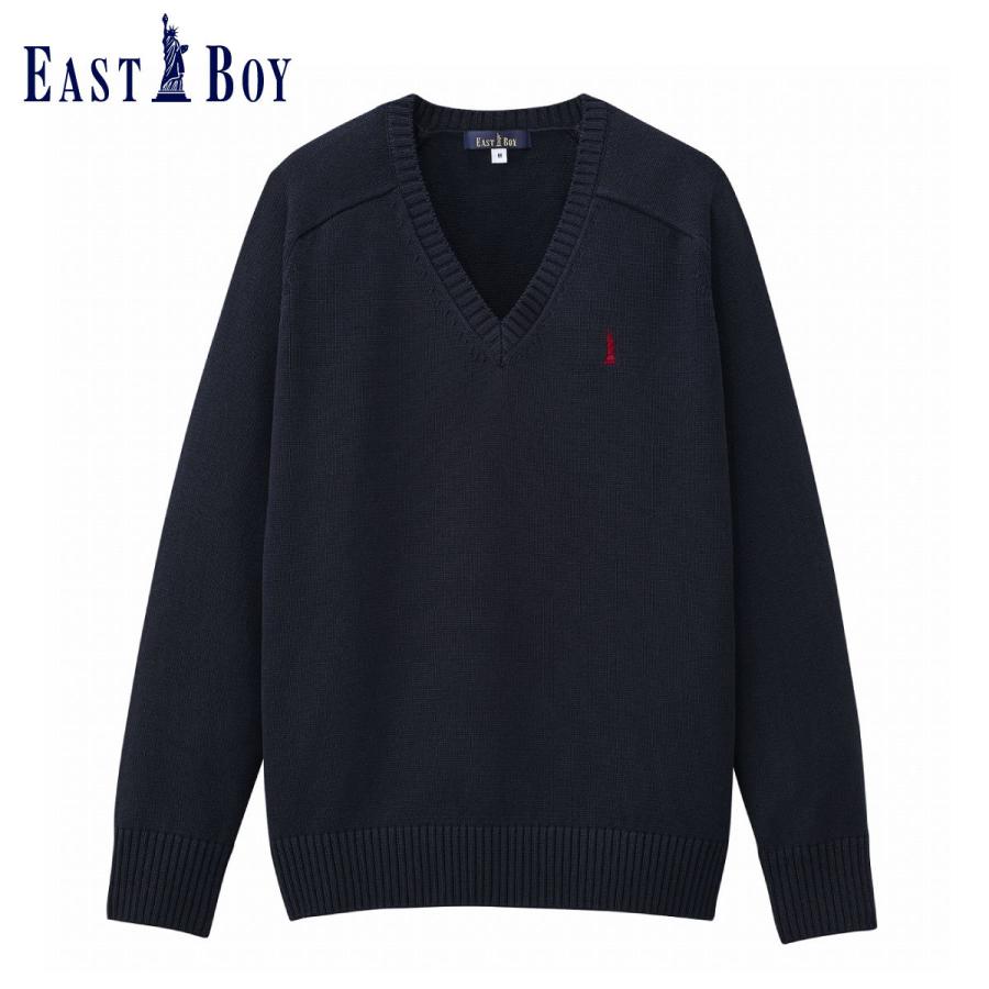 イーストボーイ セーター スクールセーター 女子 綿 コットン 通年 紺 ネイビー ベージュ 白 グレー 制服 学生 ブランド eastboy 226000｜kanko｜02