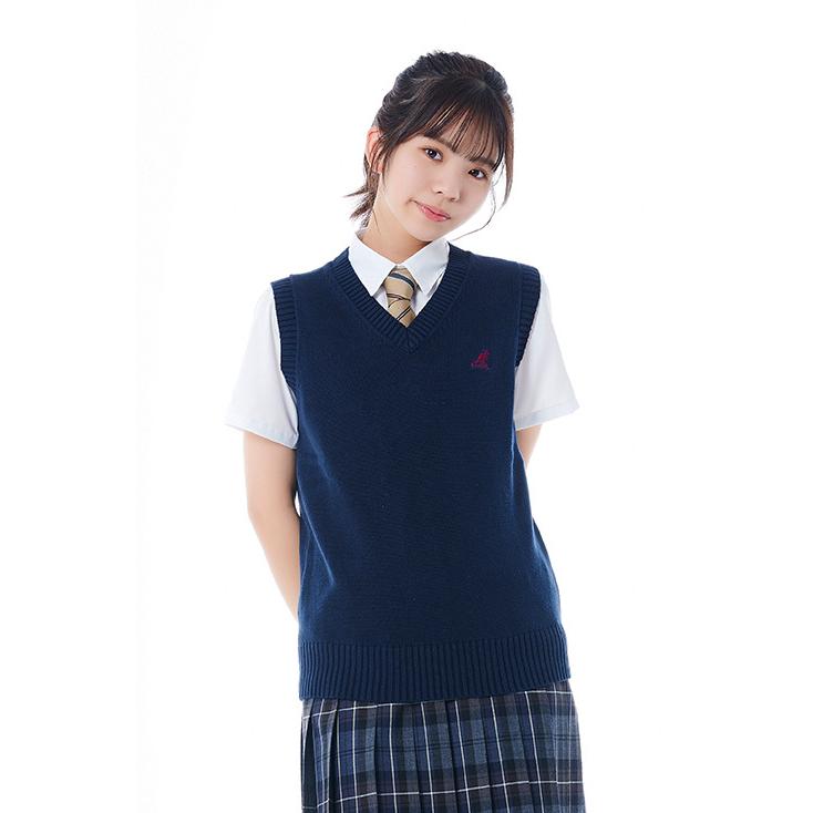 スクールベスト 女子 無地 コットン KANGOL カンゴール ネイビー ブラック ベージュ グレー 服 スクール ベスト 通学 学生 高校生 中学生 K-1039BG|kanko|08