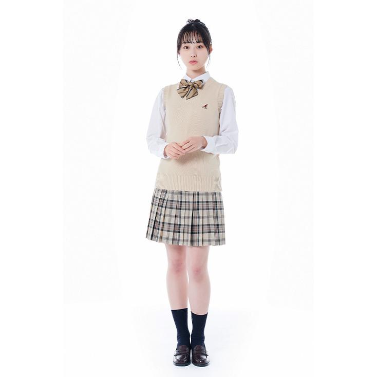 スクールベスト 女子 無地 コットン KANGOL カンゴール ネイビー ブラック ベージュ グレー 服 スクール ベスト 通学 学生 高校生 中学生 K-1039BG|kanko|10