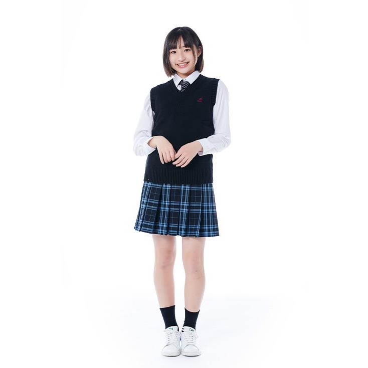 スクールベスト 女子 無地 コットン KANGOL カンゴール ネイビー ブラック ベージュ グレー 服 スクール ベスト 通学 学生 高校生 中学生 K-1039BG|kanko|11