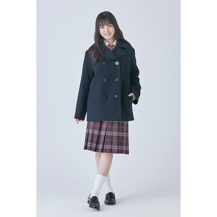 スクールコート 女子 ピーコート 学生 ネイビー 紺 グレー 制服 pコート コート 軽い 軽量 暖かい アウター 高校生 中学生 冬 ウール カンコー KANKO KHS118｜kanko｜16