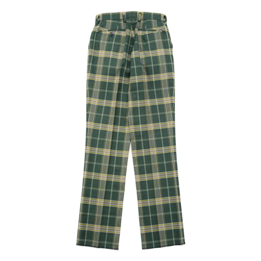 ズボン 女子 学生 スラックス チェック グリーン ノータック 制服