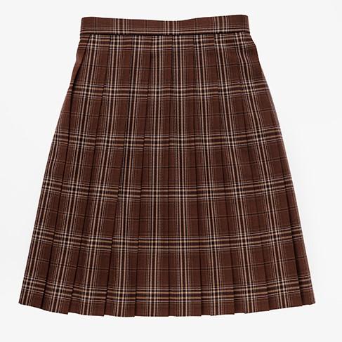 制服 スカート スクールスカート ネイビー系 ホワイトチェック柄 ひざ丈 膝上 日本製