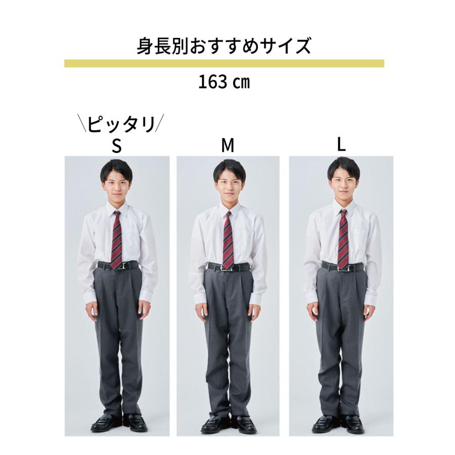 スクールシャツ 男子 長袖 カンコー 形態安定 白 制服 シャツ カッターシャツ ワイシャツ yシャツ レギュラー 高校生 中学生 学生 通学 送料無料 KHS304M｜kanko｜08