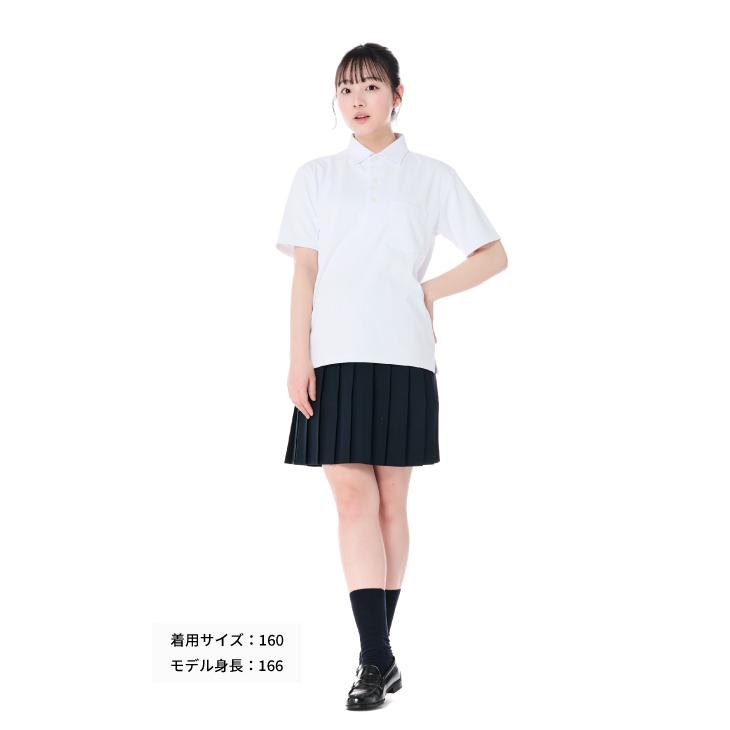 【３枚組】 スクールポロシャツ 半袖 女子 男子 男女兼用 白 透けない UV 形態安定 防汚 制服 スクールポロ ポロ シャツ 夏 形態安定 高校生 中学生 学生 KHS307の画像