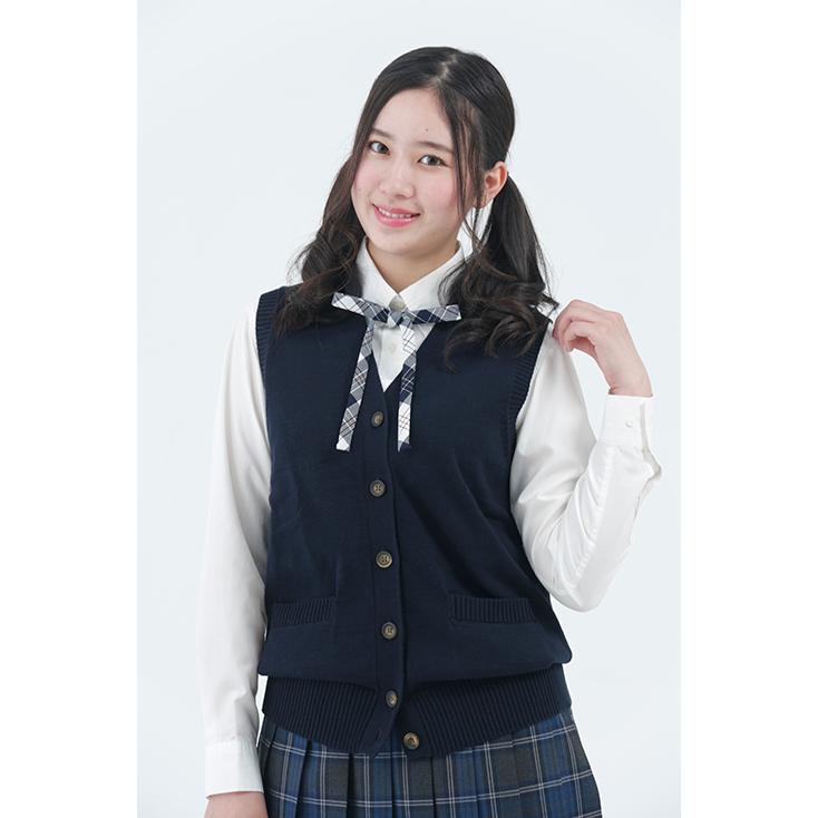 KANKO Harajuku Select スクールベスト 女子 秋冬 薄手 白 秋 前開き