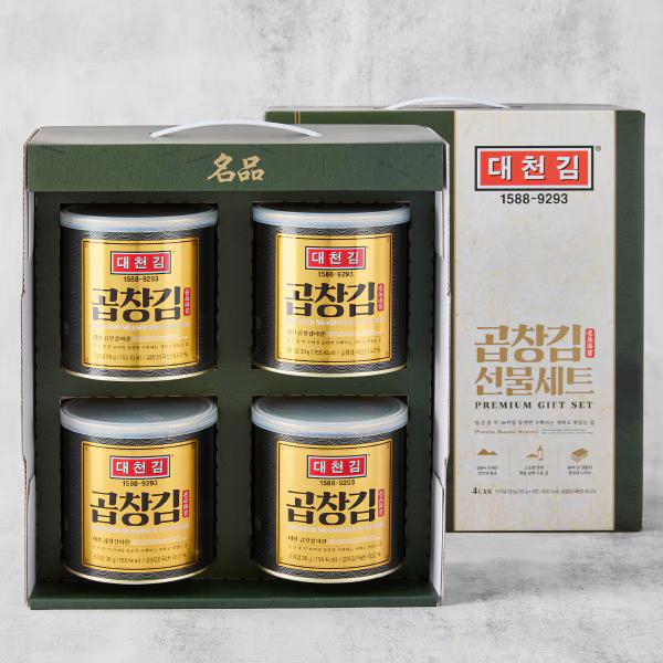 [大川]コプチャン 味付け 海苔  4缶 韓国のり 韓国海苔 味付海苔 韓国伝統味付のり 厚切り お歳暮 お中元 贈答品 爆買（Yahoo!・韓国市場）