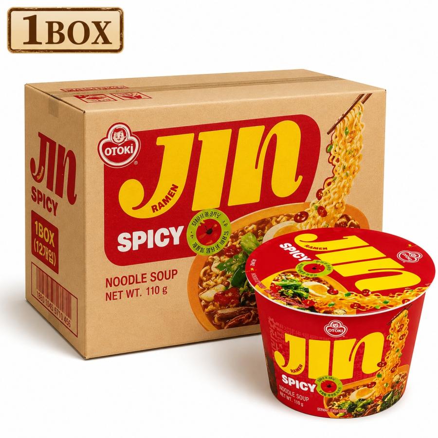 オットギ ジンラーメン（辛口）大盛カップ /110g 1箱(260円×12個) 韓国