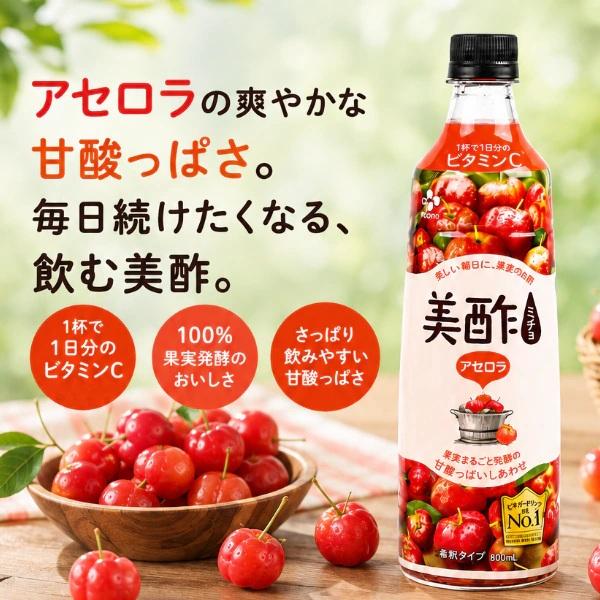 美酢 [CJ]プチジェル美酢 ミチョ アセロラ味 800ml ダイエット酢 健康