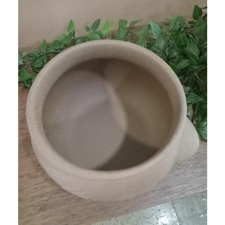 黄土壺、下の木の台付き無し、黄土壺、よもぎ蒸し専用