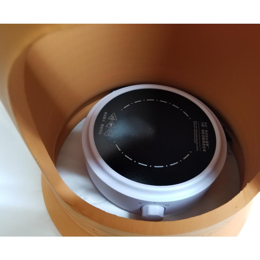 満水2.0リットルの大きめのよもぎ蒸し黄土壺、よもぎ蒸し専用、ih