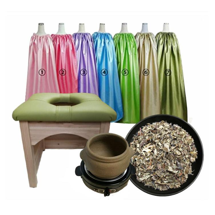 床保護板付き、木の椅子、黄土壺を利用した可愛い木の椅子よもぎ蒸しセット よもぎ蒸しセット座浴器椅子 クッション フード付マント 黄土壺電 気