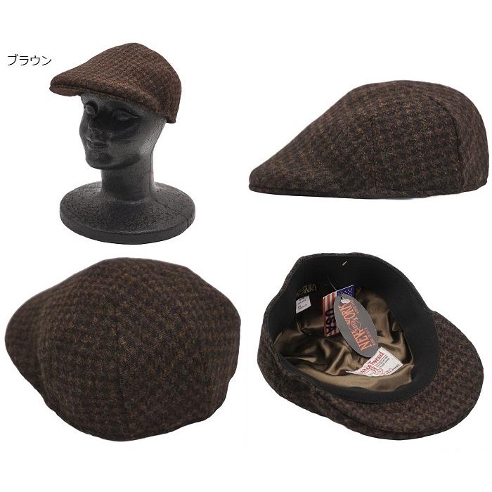 NEW YORK HATニューヨークハットハリスツイードポークパイハット茶L