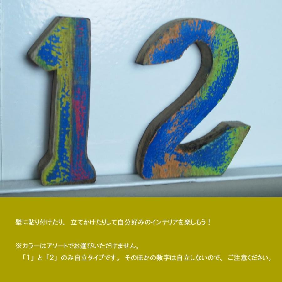 BALI 木彫りナンバー H10cm 数字 ナンバー 数 オブジェ 置物