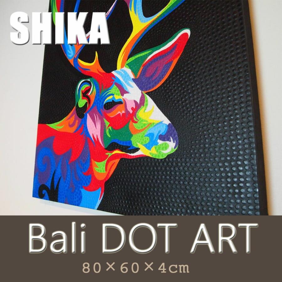 バリ絵画 シカ長方形 バリ ドットアート バリアート 絵画 バリ島