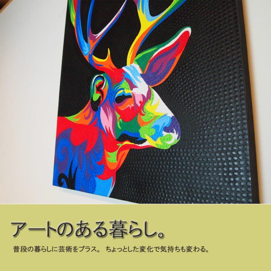 バリ絵画 シカ長方形 バリ ドットアート バリアート 絵画 バリ島