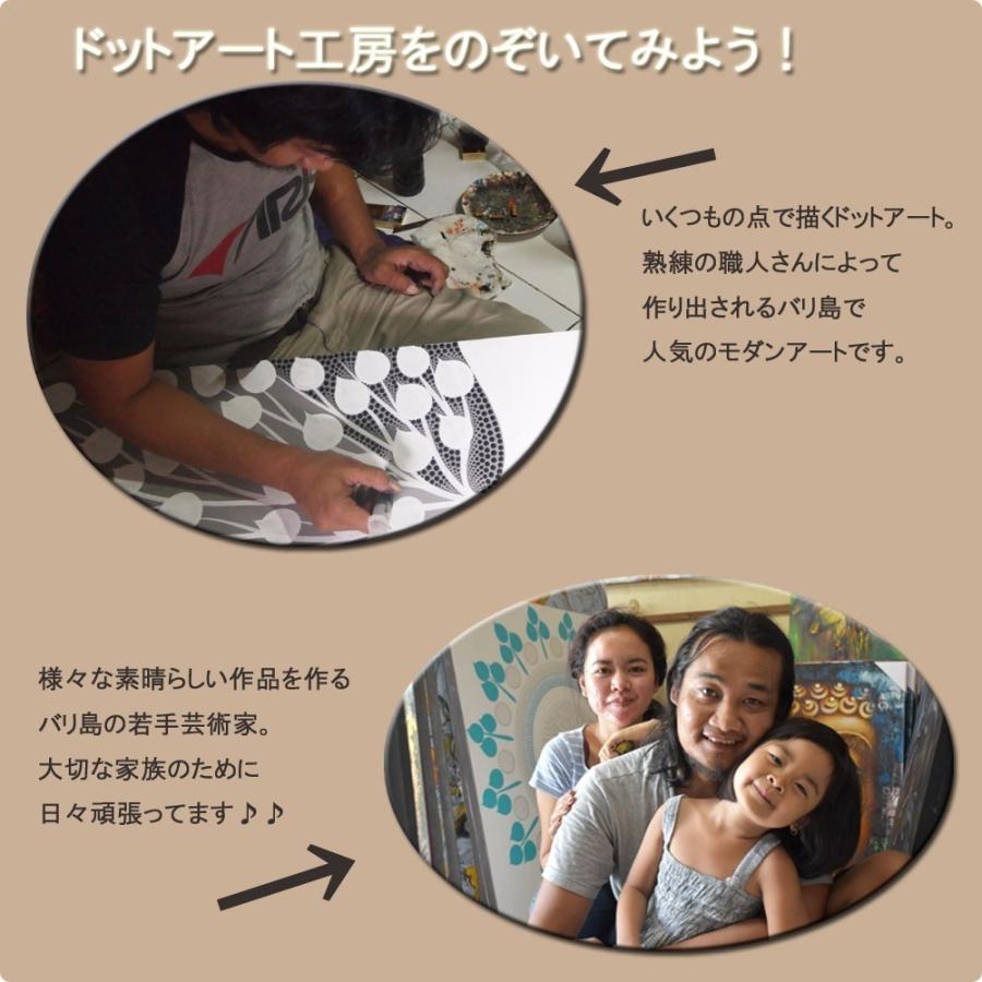 BALI ドットアート プルメリア 40×40cm バリ絵画 バリ アートパネル