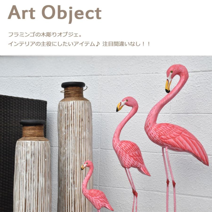 訳ありアウトレット]木彫り×アイアンフラミンゴS H50cm フラミンゴ