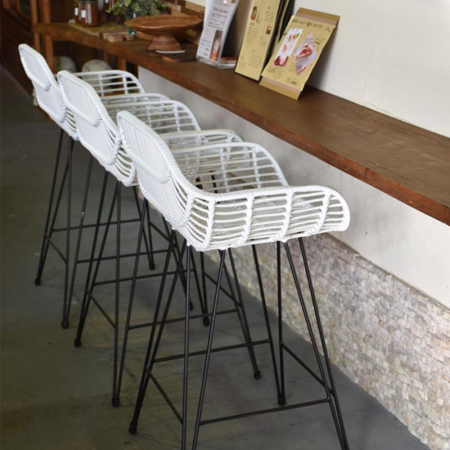 バリ島シンセティックラタン×アイアン カウンターチェア : KANMURYOU