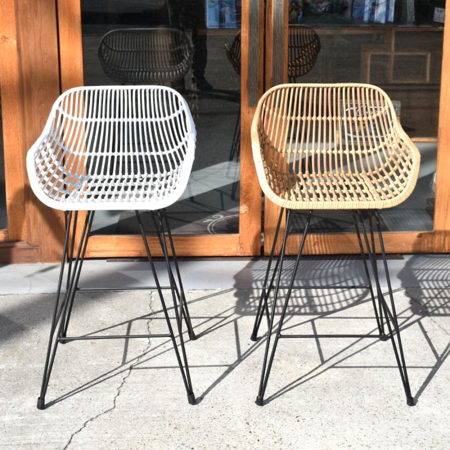 バリ島シンセティックラタン×アイアン カウンターチェア : KANMURYOU