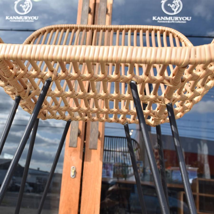 バリ島シンセティックラタン×アイアン カウンターチェア : KANMURYOU