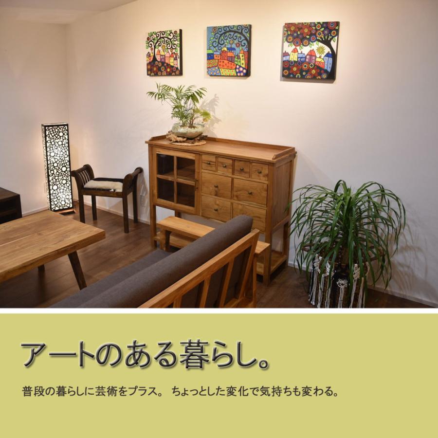 バリ絵画 しあわせTREE 正方形 バリ ドットアート バリアート バリ絵画 しあわせTREE 正方形 バリ ドットアート バリアート