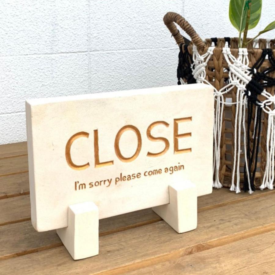 石彫り オープン＆クローズサインボード 看板 店舗用 オープン