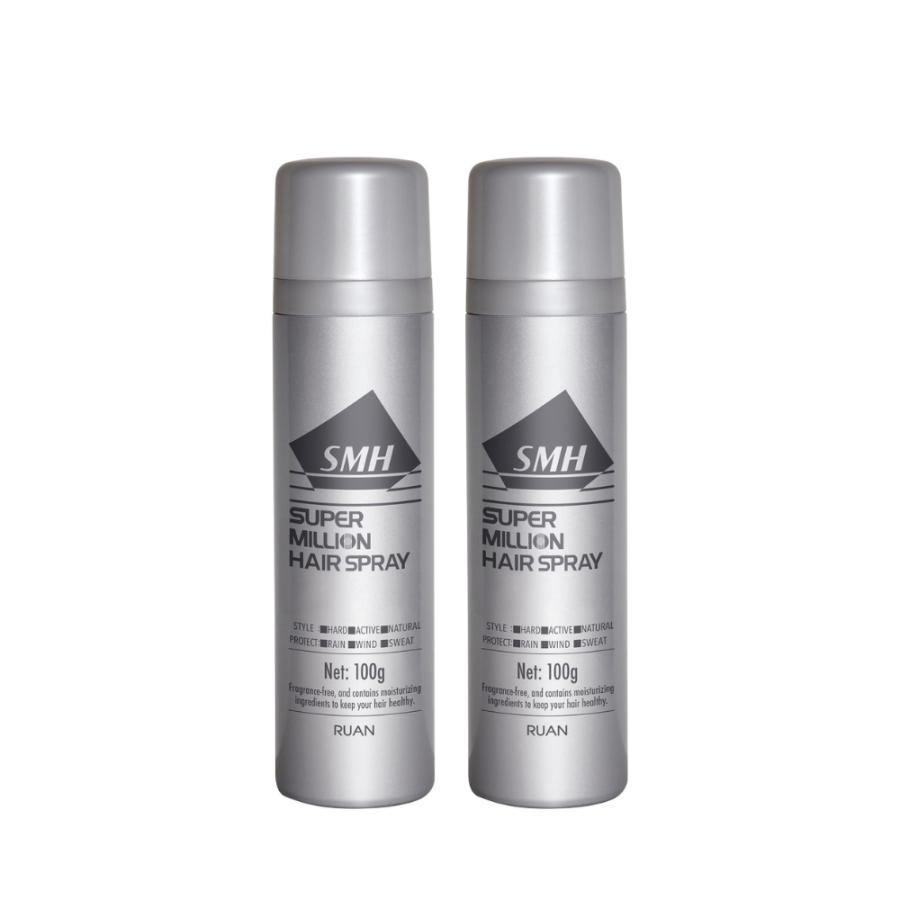 新品　 ブラック　スーパーミリオンヘアー 25g スプレー100g 2セット 2本セット】スーパーミリオンヘアー ヘアスプレー 100g ルアン : MMCー
