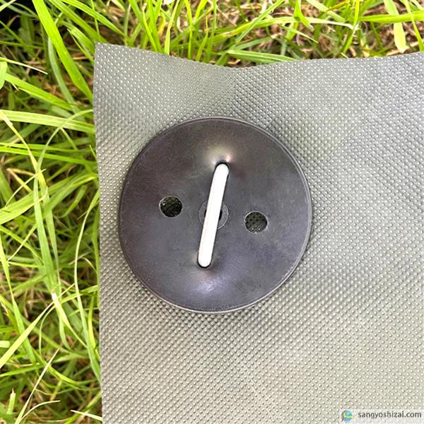 防草シート固定メッキピン 黒丸付 20cm 太さ4mm 200個入 コ型止めピン